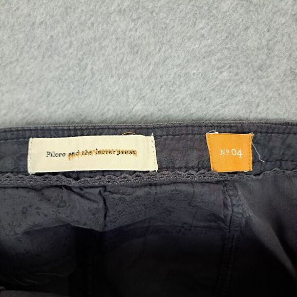 Pilcro and the Letterpress Skirt Women’s 4 Slate Corduroy Pencil Peplum Gray - Picture 6 of 8
